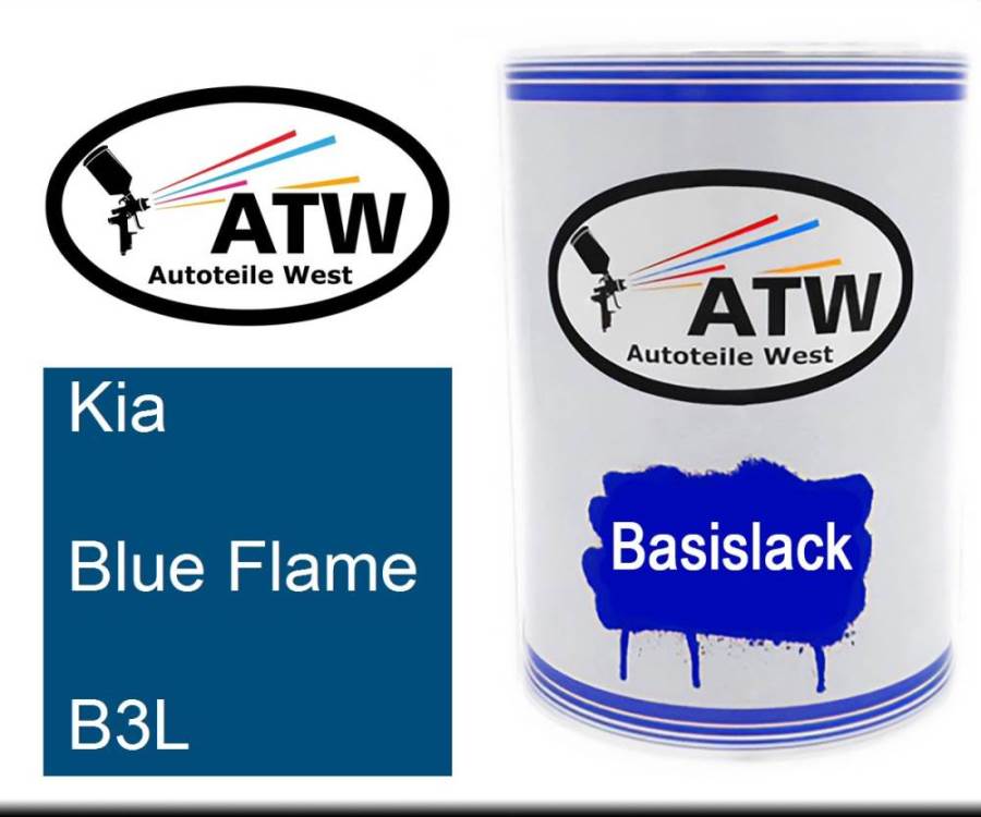 Kia, Blue Flame, B3L: 500ml Lackdose, von ATW Autoteile West.